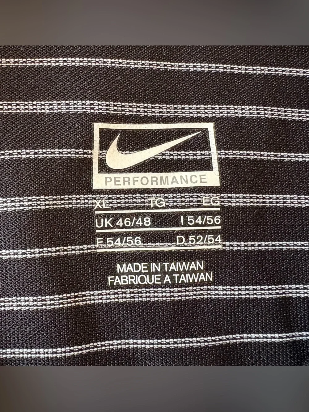 Nike Performance Black Striped Polo Shirt - Men's XL
